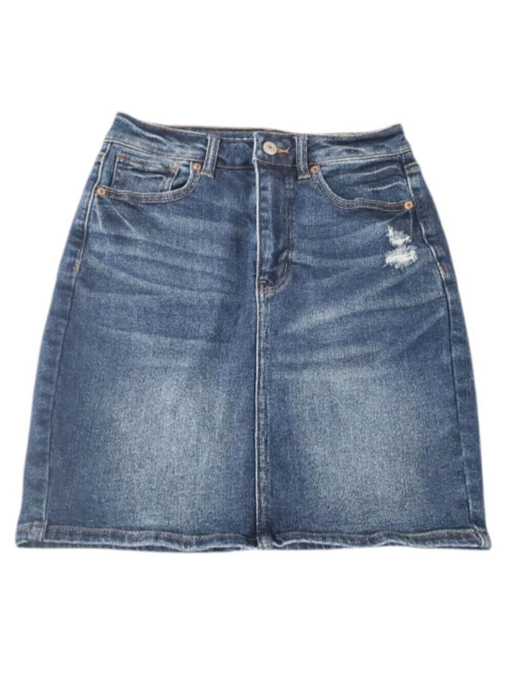 American Eagle Women's Denim Stretch Mom Skirt Distressed Women 2
